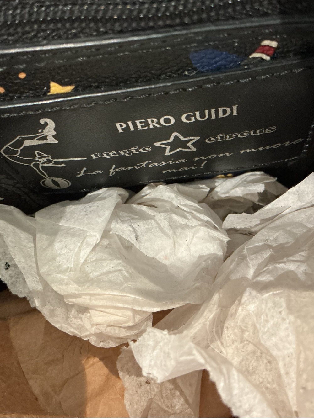 Piero Guidi Black Printed Crossbody Shoulder Bag - Picture 4 of 4